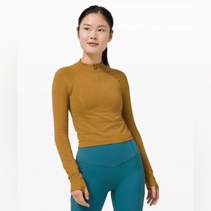 lululemon Swiftly LS Half-Zip Race Length. Spiced Bronze colour. Size 6.